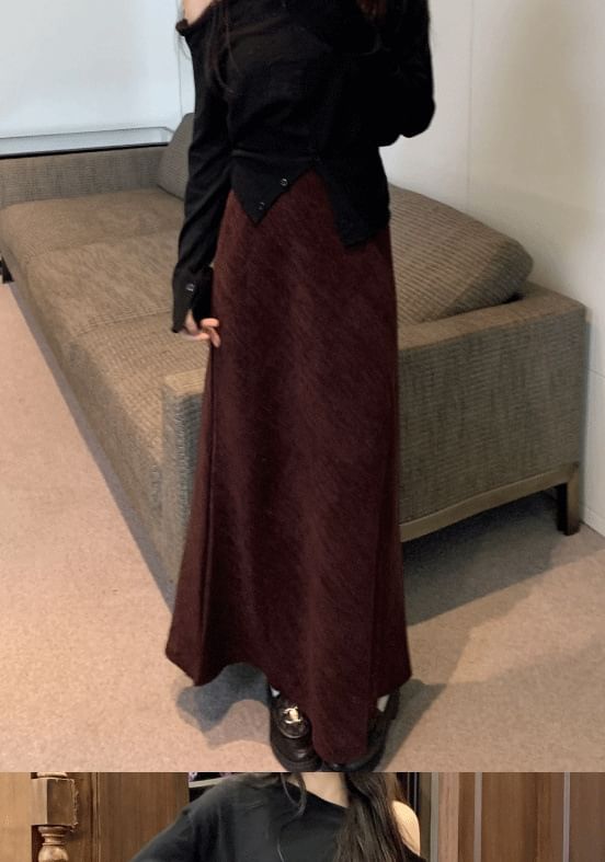 Plain Maxi Mermaid Skirt, High Waist