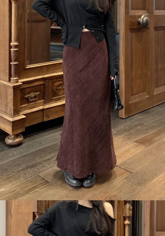 Plain Maxi Mermaid Skirt, High Waist