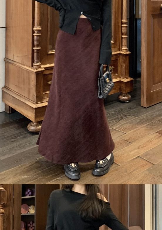 Plain Maxi Mermaid Skirt, High Waist