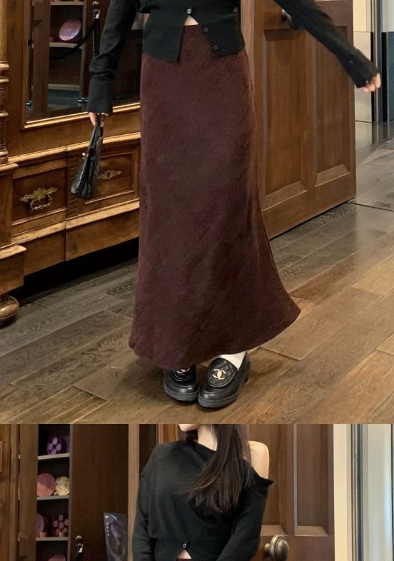 Plain Maxi Mermaid Skirt, High Waist