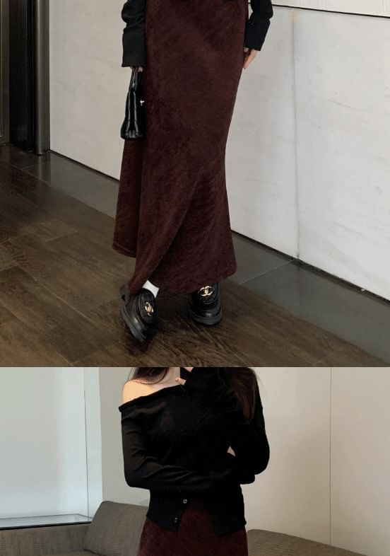 Plain Maxi Mermaid Skirt, High Waist