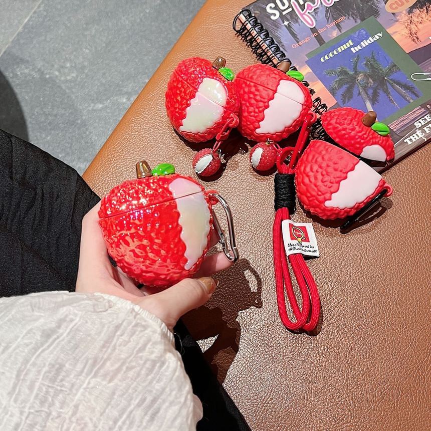 Lychee Apple AirPods / Pro Earphone Case Skin / Strap / Charm / Set
