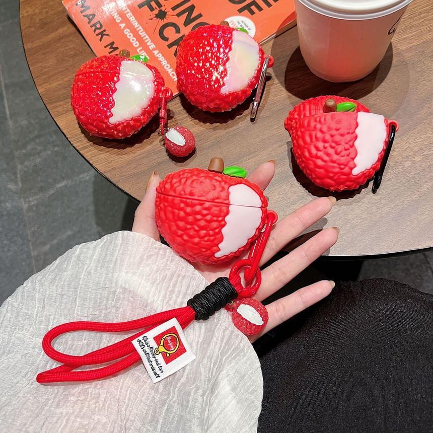 Lychee Apple AirPods / Pro Earphone Case Skin / Strap / Charm / Set
