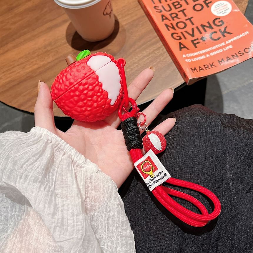 Lychee Apple AirPods / Pro Earphone Case Skin / Strap / Charm / Set