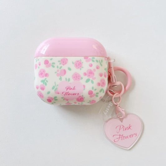 Floral Apple AirPods / Pro Earphone Case Skin with Heart Charm