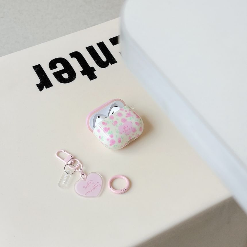 Floral Apple AirPods / Pro Earphone Case Skin with Heart Charm