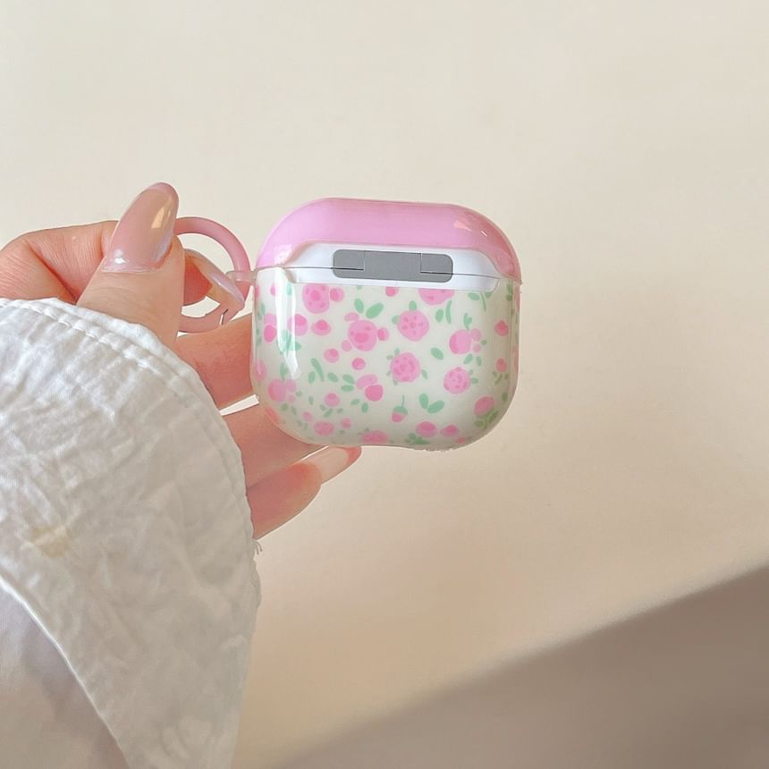 Floral Apple AirPods / Pro Earphone Case Skin with Heart Charm