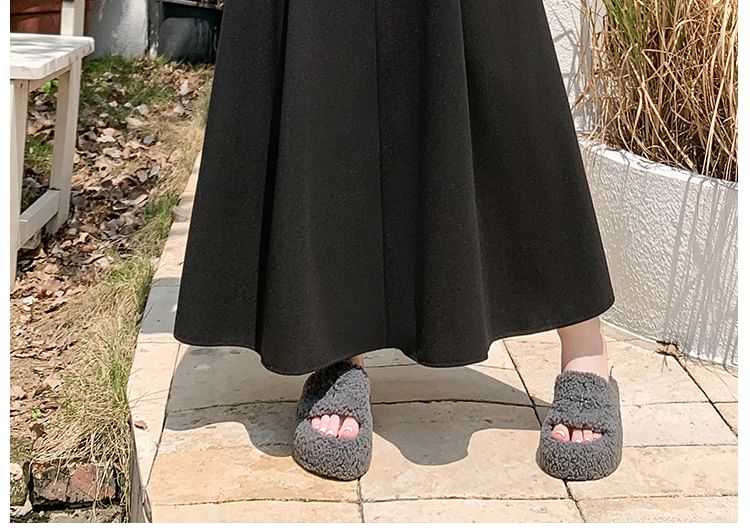 High Rise Plain Maxi A-Line Skirt