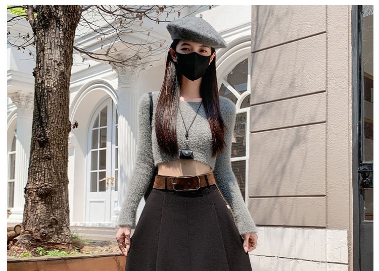 High Rise Plain Maxi A-Line Skirt