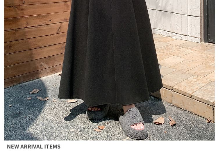 High Rise Plain Maxi A-Line Skirt