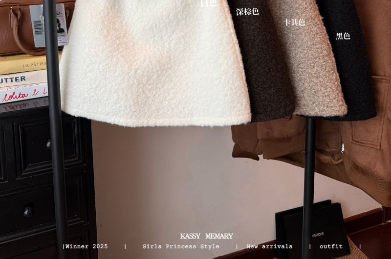 Faux Shearling Mini Skirt & Suede Belt Set