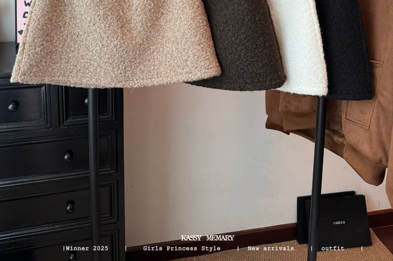 Faux Shearling Mini Skirt & Suede Belt Set
