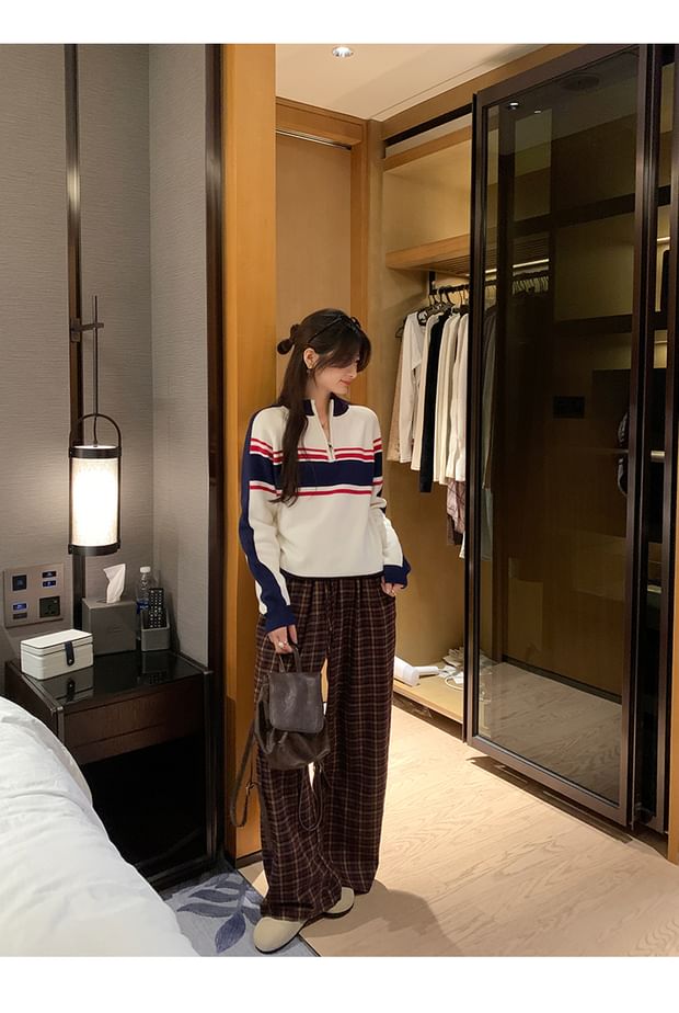 Half-Zip Color Block Sweater