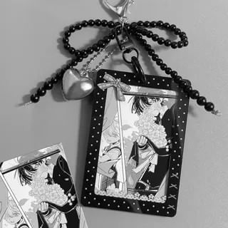 Bow Polka Dot Card Holder Bag Charm Keyring