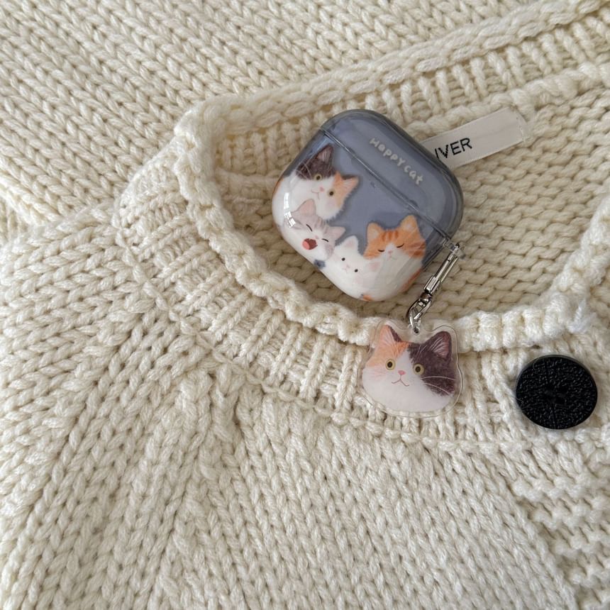 Cat Apple AirPods / Pro Earphone Case Skin with Charm