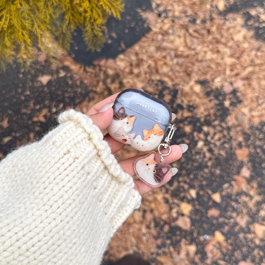 Cat Apple AirPods / Pro Earphone Case Skin with Charm