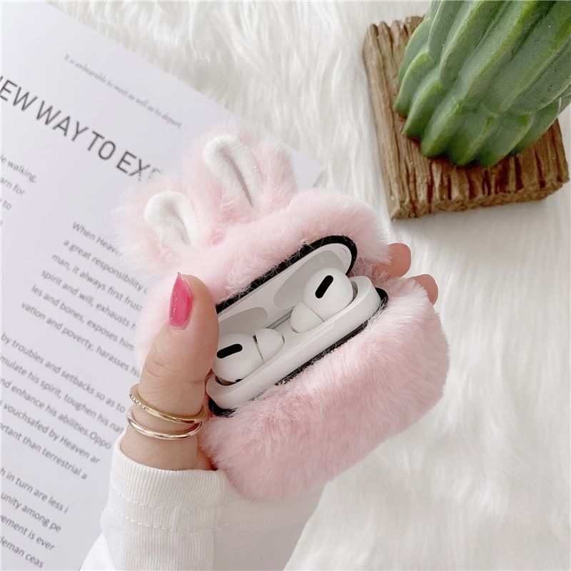 Rabbit Ear Chenille Apple AirPods / Pro Earphone Case Skin