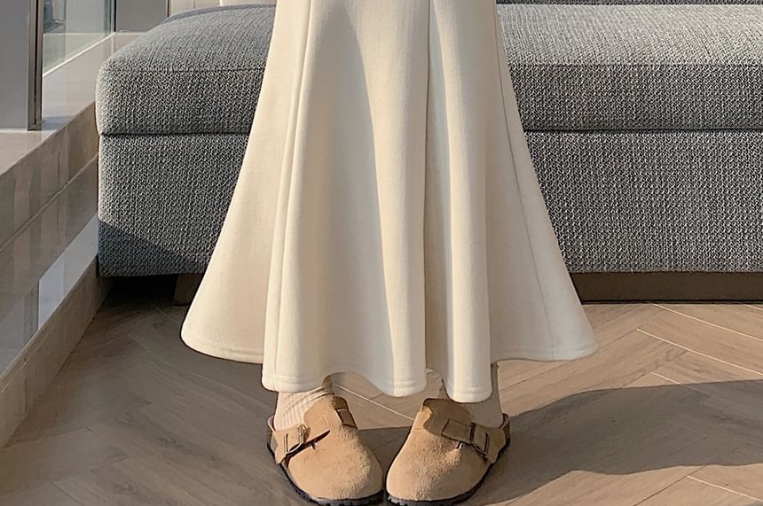 Plain Midi Mermaid Skirt, High Rise