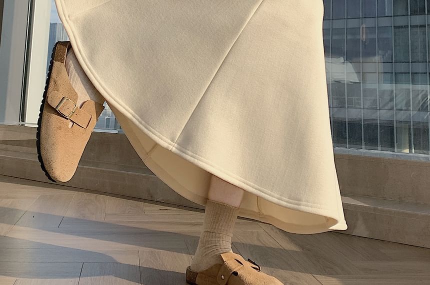 Plain Midi Mermaid Skirt, High Rise