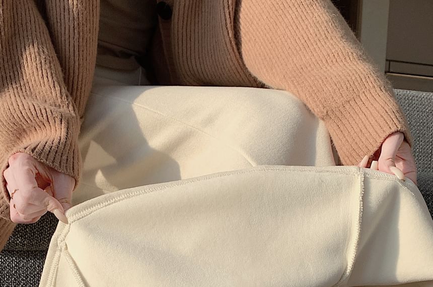 Plain Midi Mermaid Skirt, High Rise