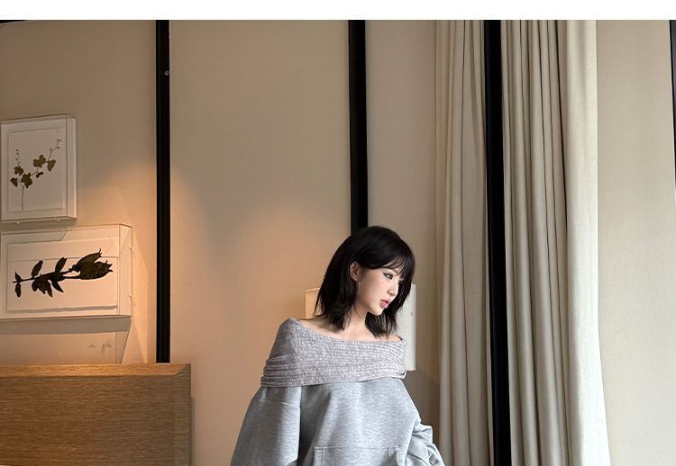 Melange Batwing Off-Shoulder Knit Sweater