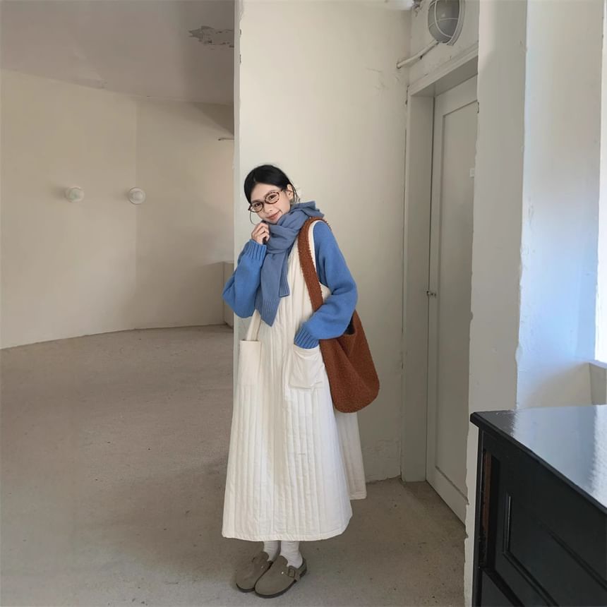 Turtleneck Sweater and Sleeveless Maxi Dress Set