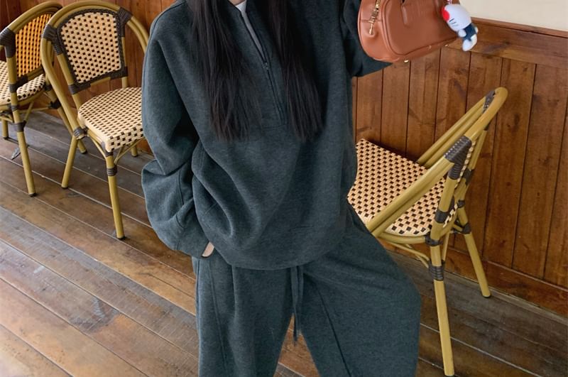 Half Zip Hoodie and Baggy Pants Set