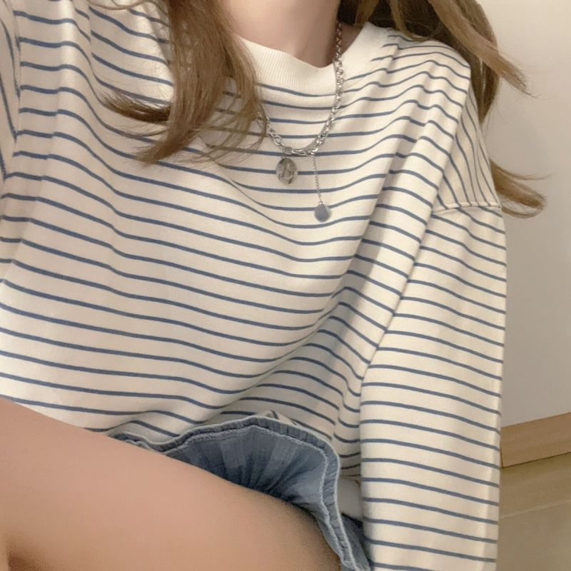 Striped Crew Neck Sweatshirt