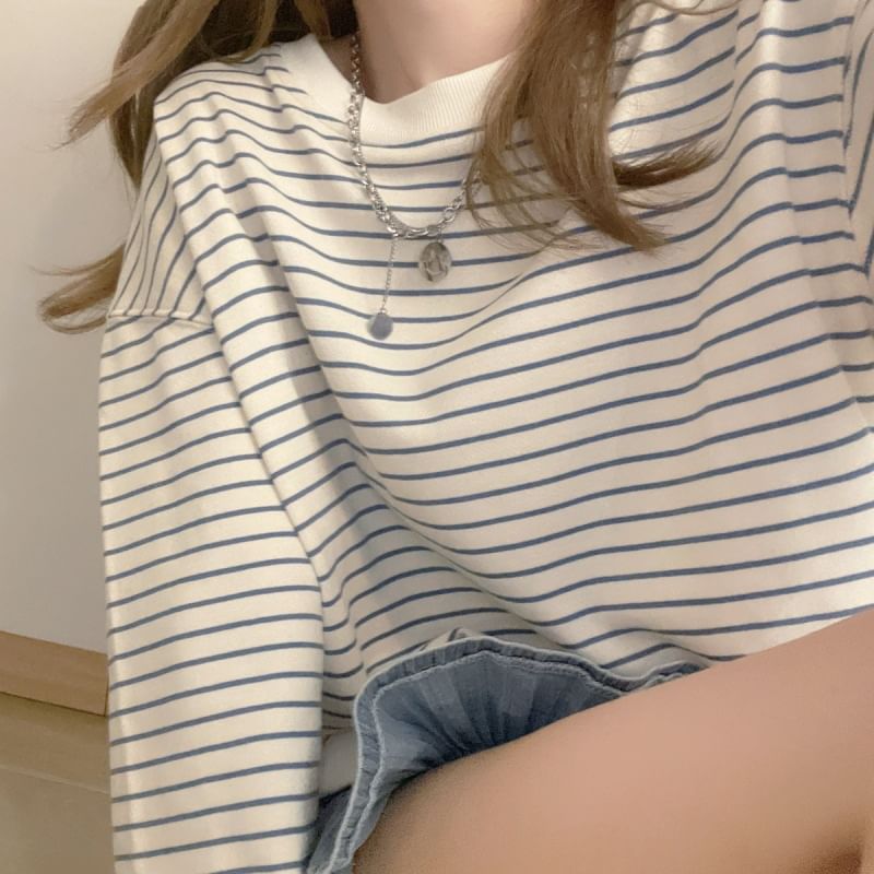 Striped Crew Neck Sweatshirt