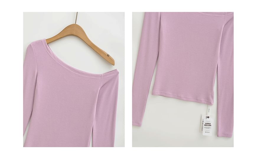 One-Shoulder Long Sleeve Minimalist Tee