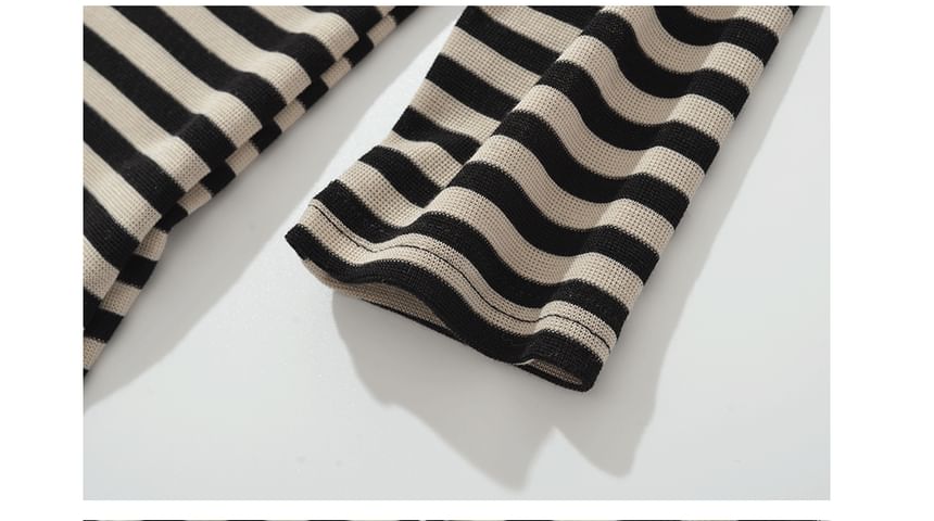 Scoop Neck Striped Short Sleeve Bodysuit