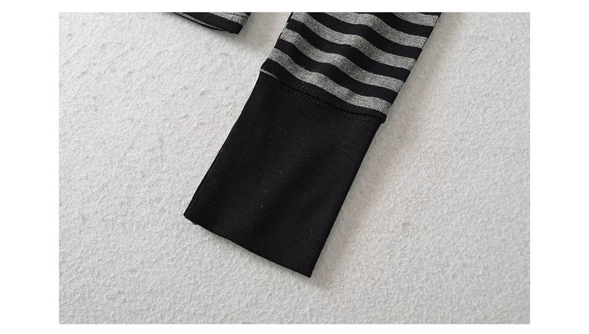 Striped Henley Long Sleeve Knit Shirt