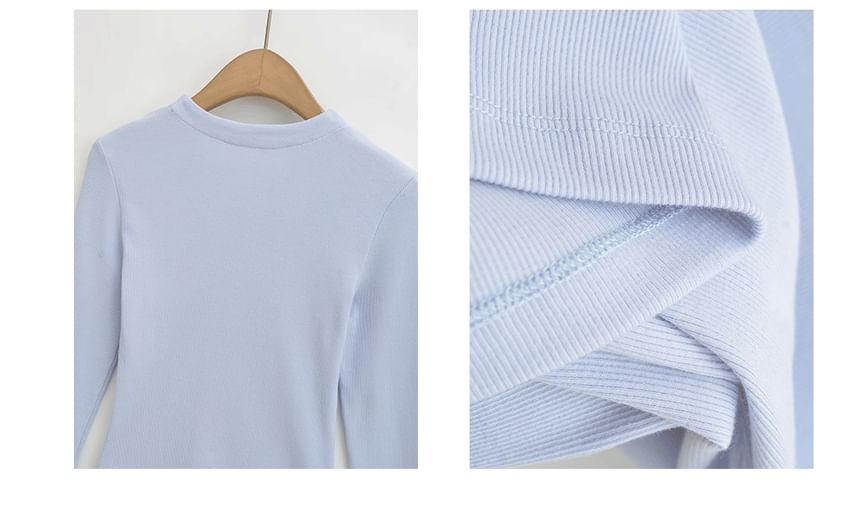 Zippered Slim Fit Long Sleeve Jersey Tee