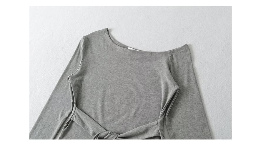 Tie Waist Asymmetric One-Shoulder Jersey Top