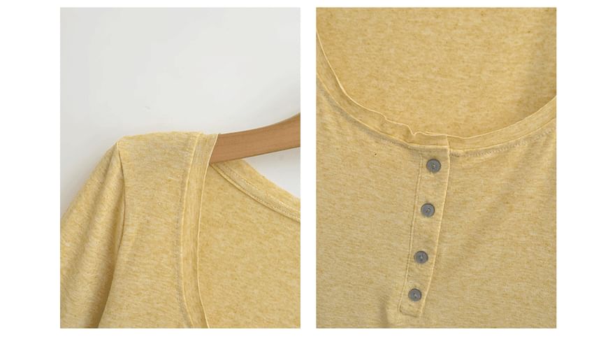 Classic Long Sleeve Henley Tee Shirt