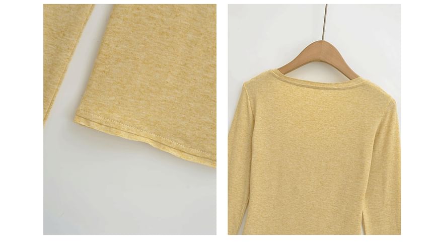 Classic Long Sleeve Henley Tee Shirt