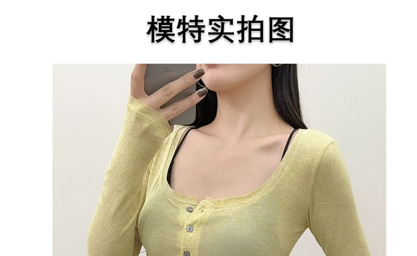 Classic Long Sleeve Henley Tee Shirt