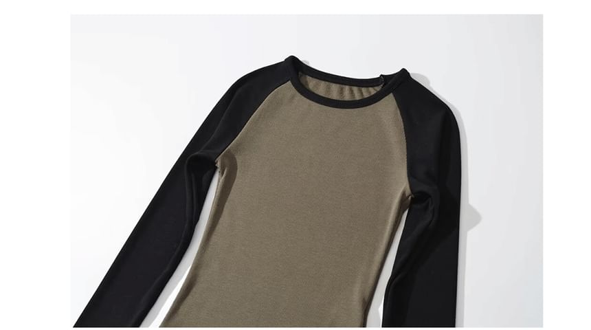 Raglan Round Neck Long Sleeve Bodysuit
