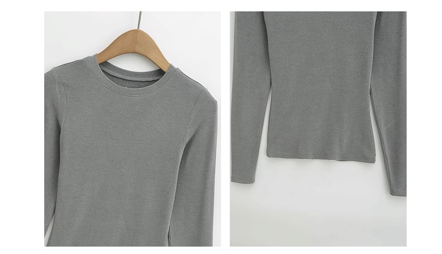 Round Neck Long Sleeve Basic Tee