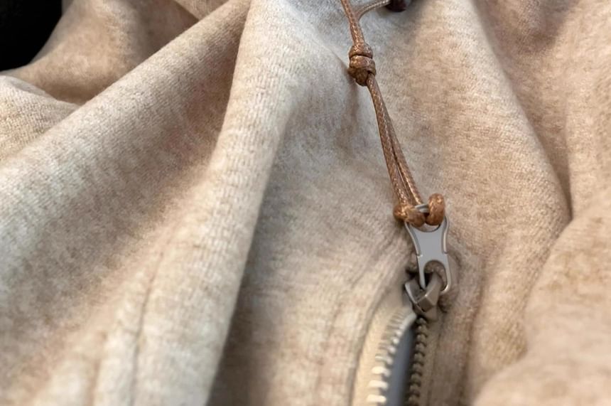 Half-Zip Stand Collar Plain Pullover