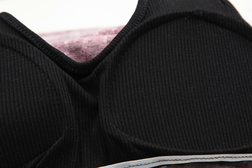 Mock Two-Piece Halter Padded Crop Top