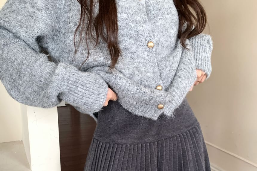 Contrast Trim Knitted Mini Pleated Skirt High Waist