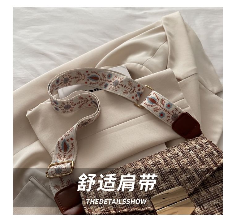 Plaid Buckled Flap Crossbody Bag