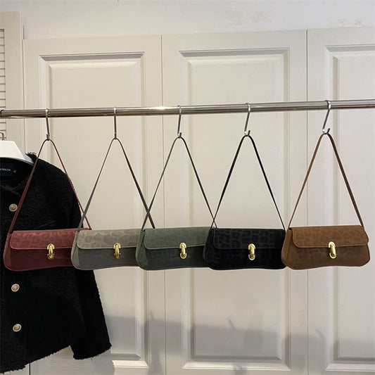 Leopard Print Faux Leather Flap Shoulder Bag