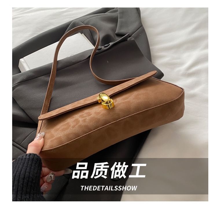 Leopard Print Faux Leather Flap Shoulder Bag