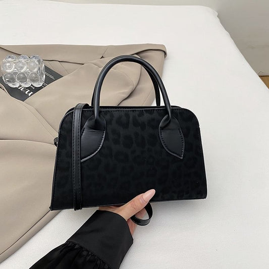 Top Handle Leopard Print Crossbody Bag