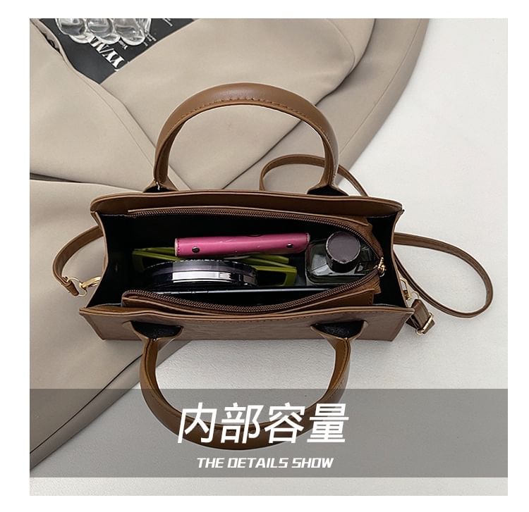 Top Handle Leopard Print Crossbody Bag