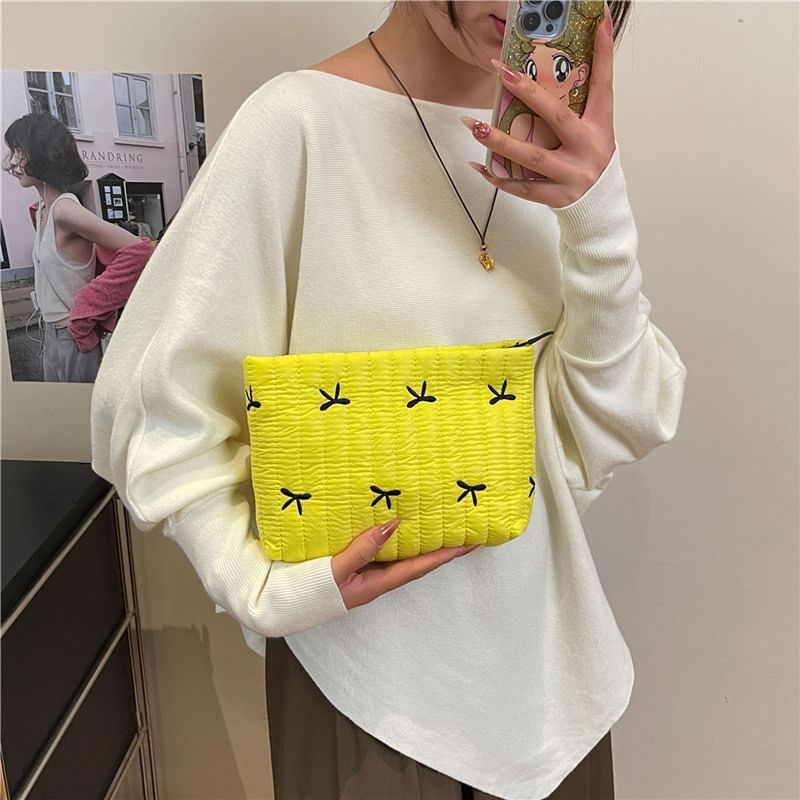 Bow Quilted Clutch