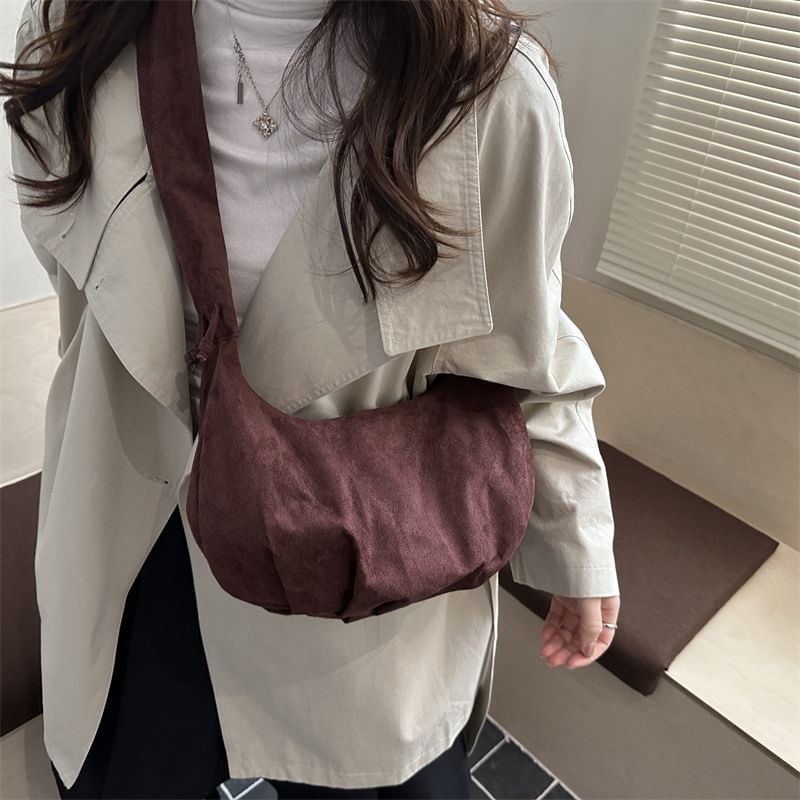 Ruched Strap Plain Shoulder Bag