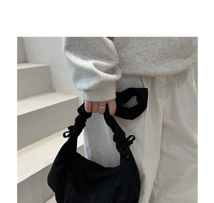 Ruched Strap Plain Shoulder Bag